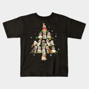 Cute Shih Tzu Christmas Tree Xmas Gift Kids T-Shirt